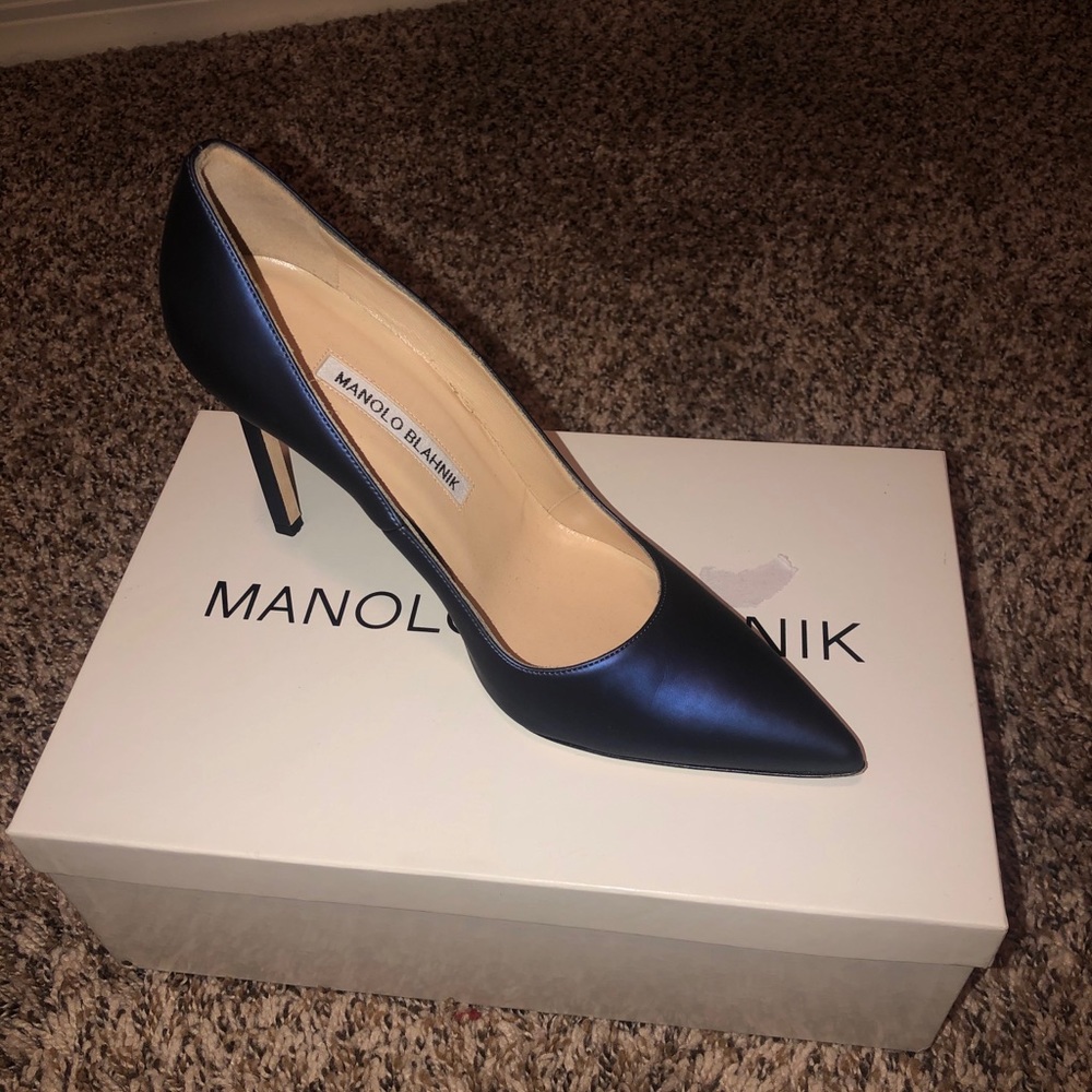 Navy Blue Manolo Blahnik Heels
